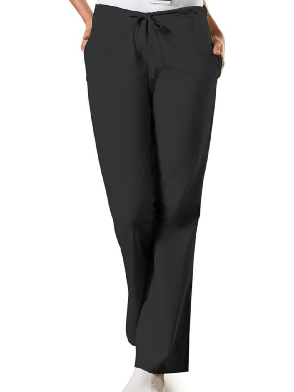 Cherokee Workwear Women's Flare Leg Drawstring Pant Black S Petite 3 pair NEW